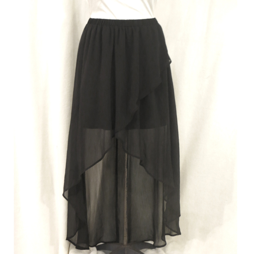 Xhiliration Hi-Lo Chiffon Wrap Style Skirt